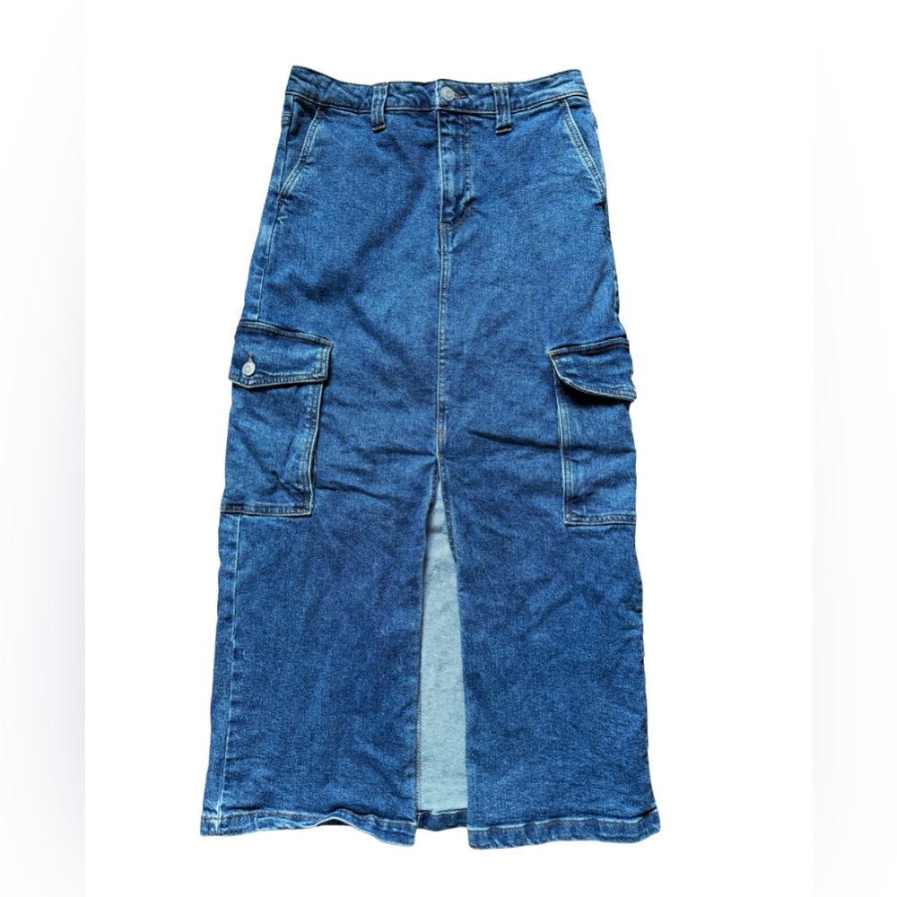 BCBGeneration Denim Cargo Maxi Skirt
